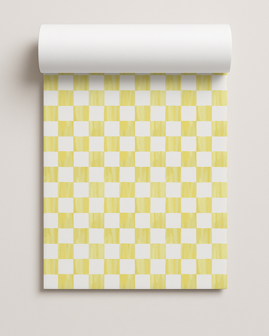 Checkers Contact Paper, yellow & white