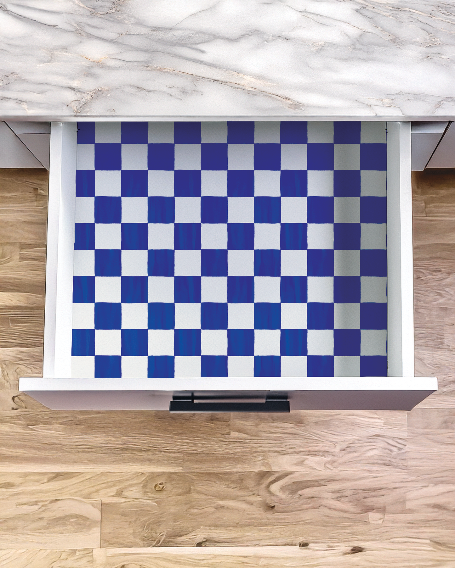 Checkers Contact Paper, blue & white