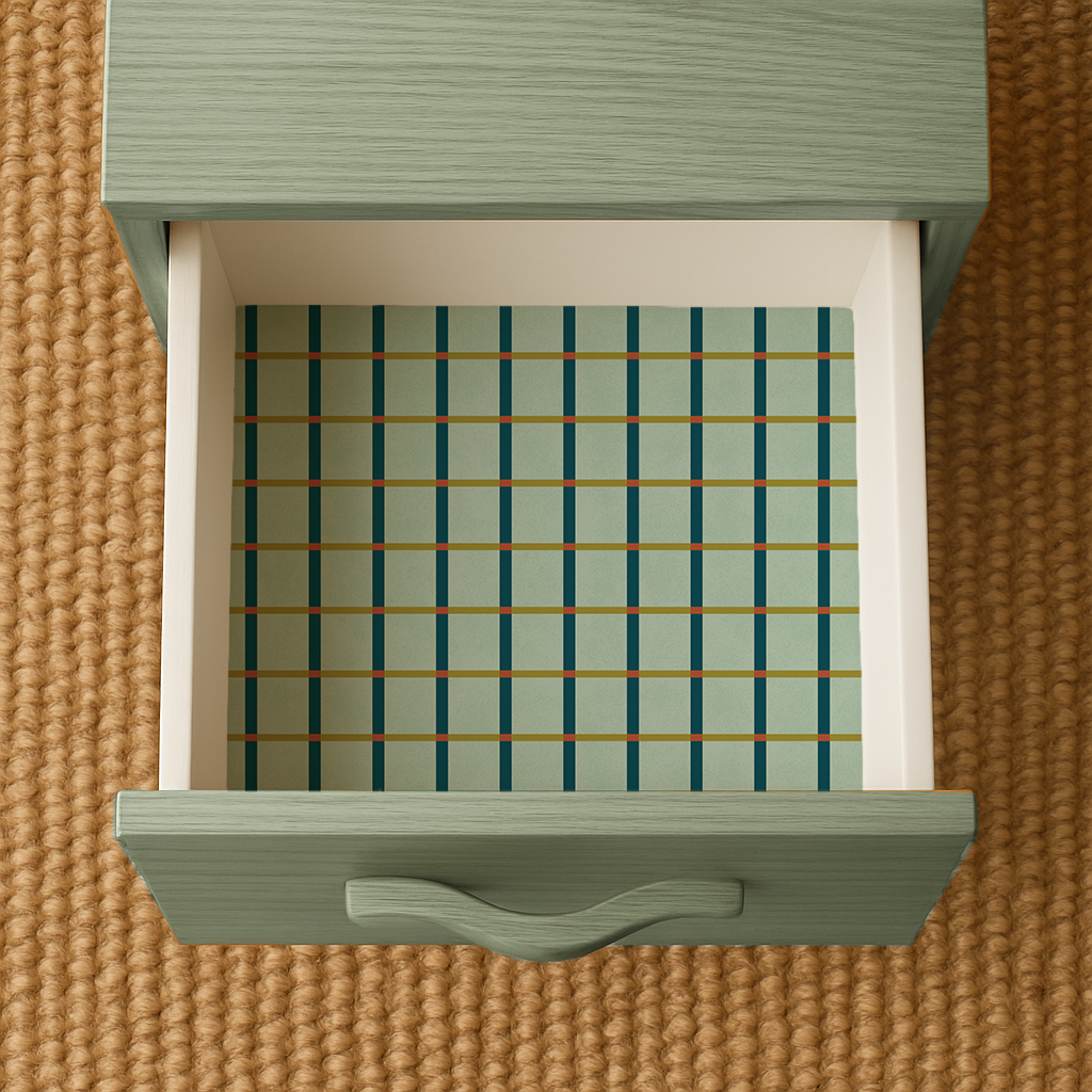 Ginnie Contact Paper, mint red-orange blue and green