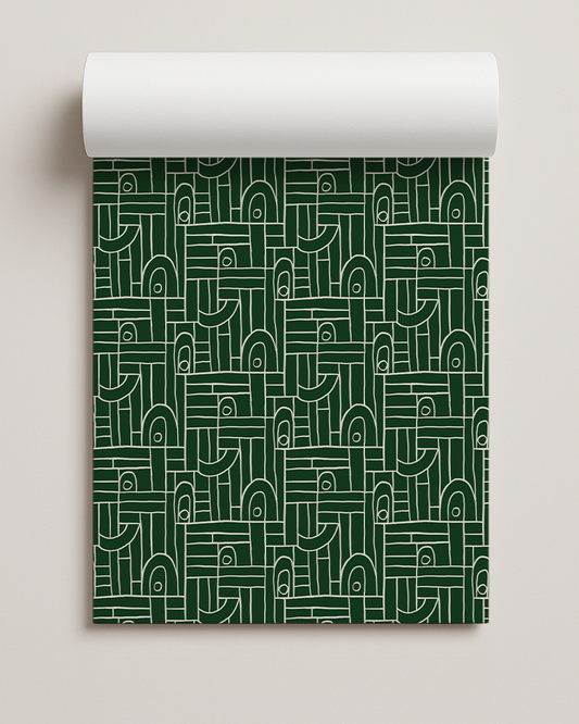 Deco Tile Contact Paper, green and white