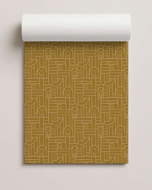Deco Tile Contact Paper, mustard and peach