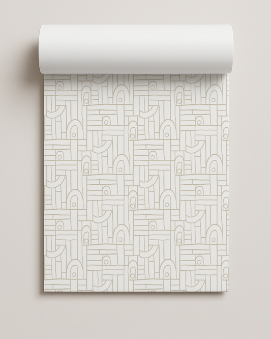 Deco Tile Contact Paper, off-white and tan