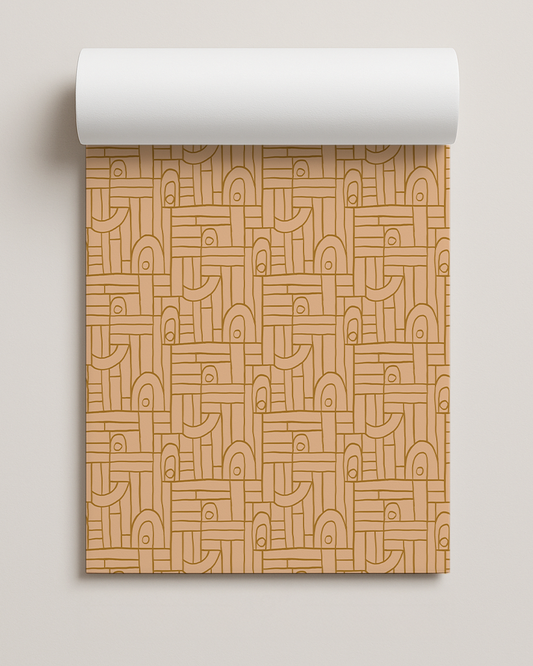 Deco Tile Contact Paper, peach and mustard