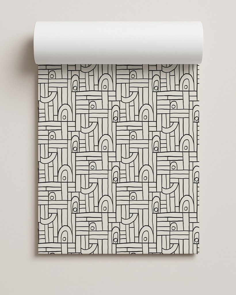Deco Tile Contact Paper, white and black