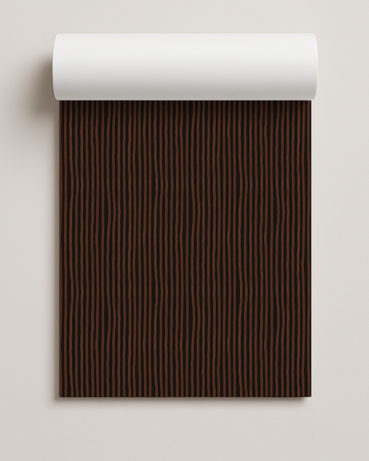 Dolce Stripe Contact Paper, black and brown