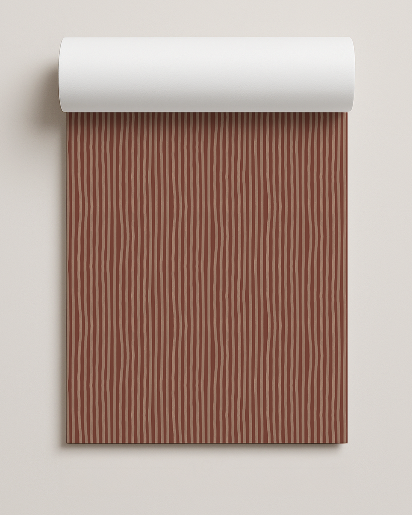 Dolce Stripe Contact Paper, brown and peach