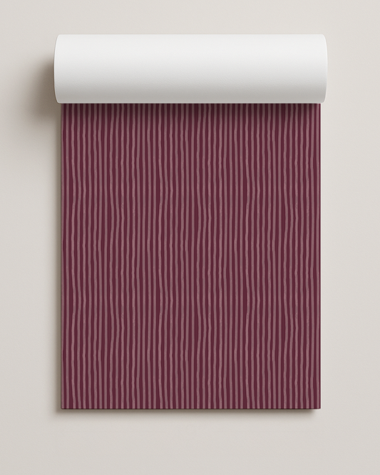 Dolce Stripe Contact Paper, eggplant and mauve
