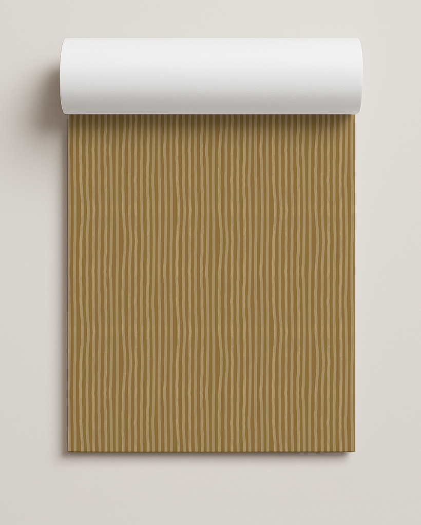 Dolce Stripe Contact Paper, mustard yellow and butter