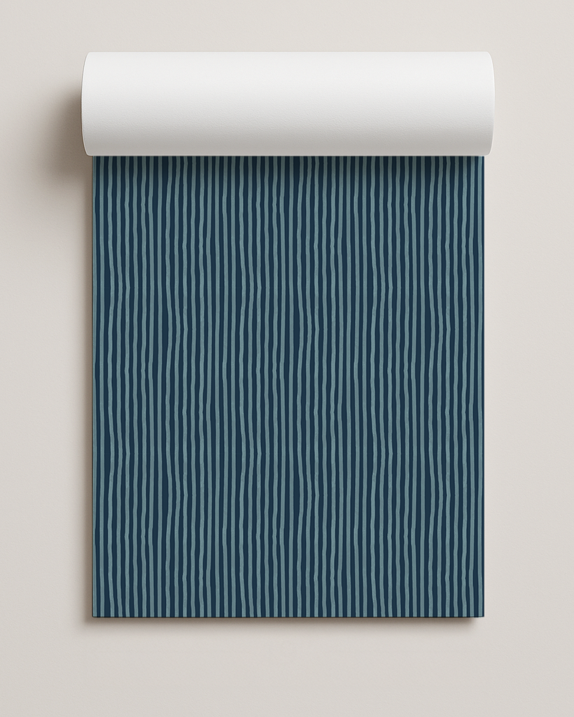 Dolce Stripe Contact Paper, navy and light blue