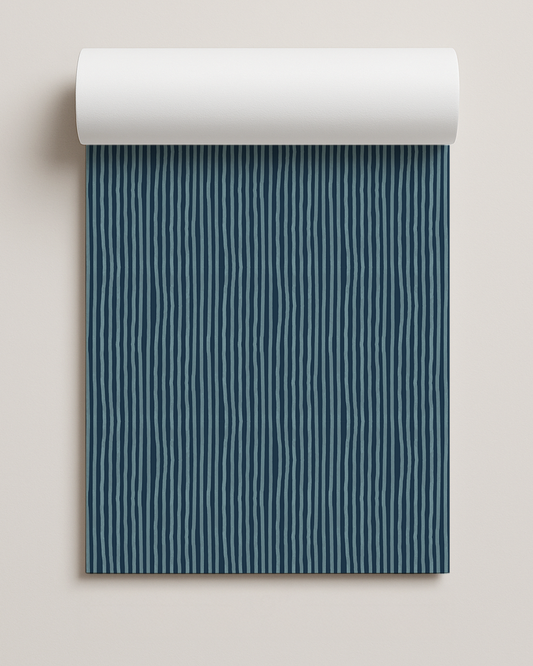 Dolce Stripe Contact Paper, navy and light blue