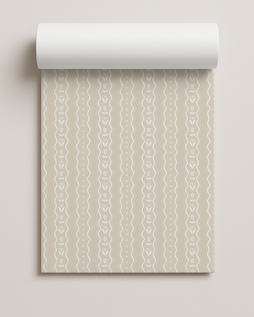 Posy Lane Contact Paper, neutral and white
