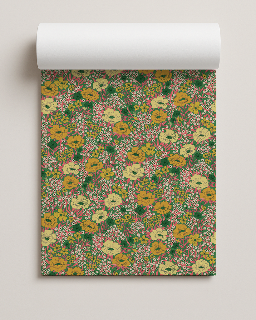 Wildflower Meadow Contact Paper, green
