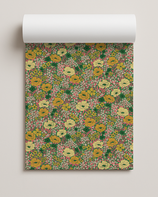 Wildflower Meadow Contact Paper, green