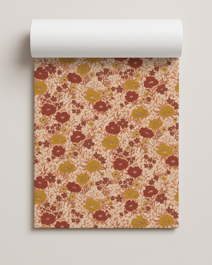 Wildflower Meadow Contact Paper, peach