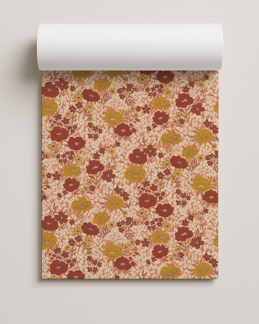 Wildflower Meadow Contact Paper, peach
