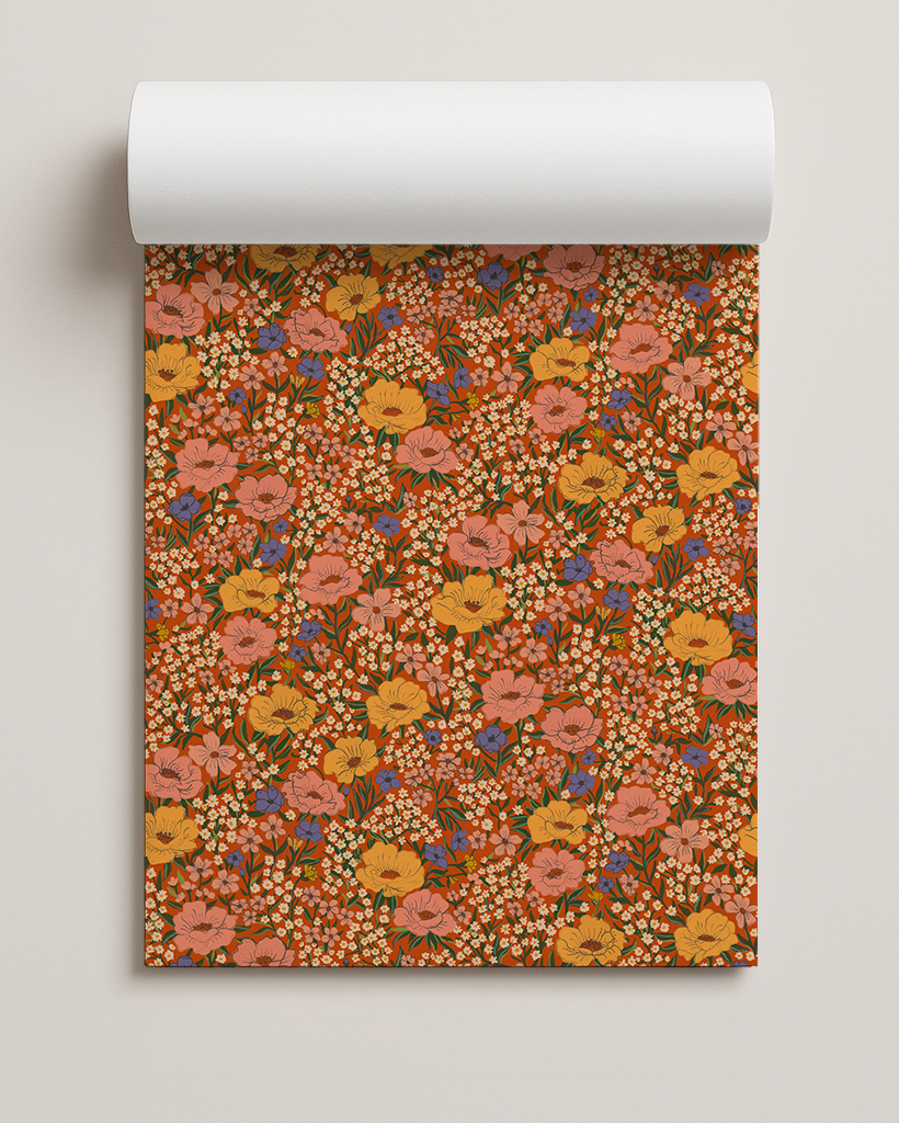 Wildflower Meadow Contact Paper, poppy red