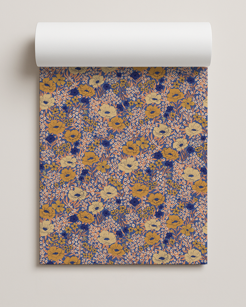 Wildflower Meadow Contact Paper, royal blue