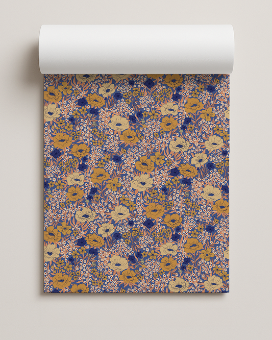 Wildflower Meadow Contact Paper, royal blue