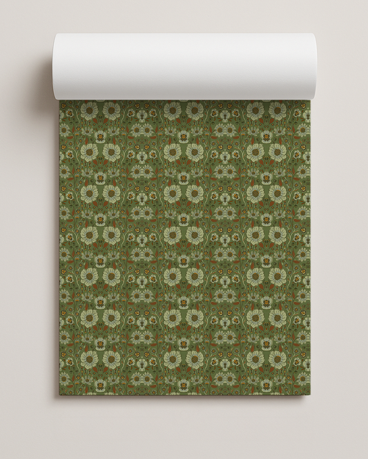 Meadow Bloom Contact Paper, green