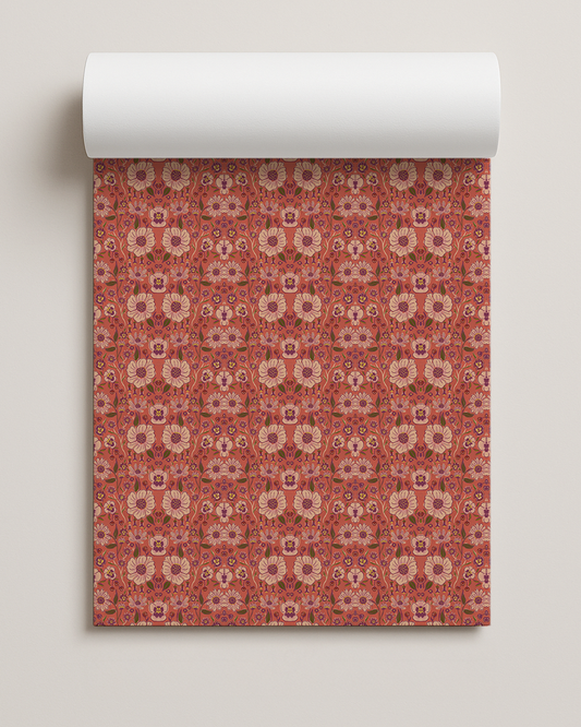 Meadow Bloom Contact Paper, poppy red