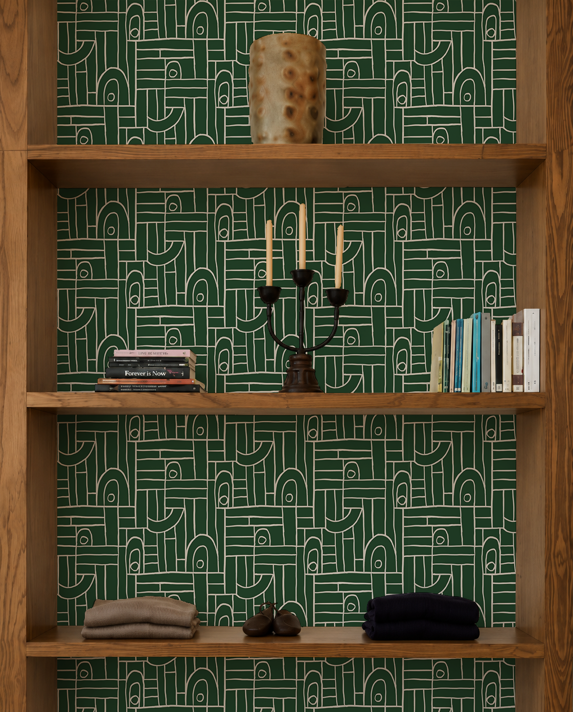 Deco Tile Contact Paper, green and white