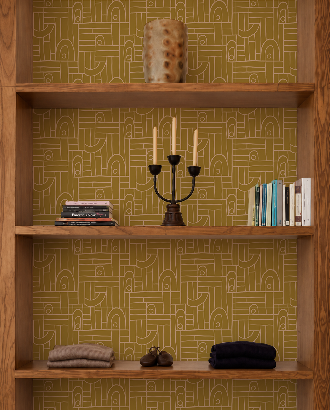 Deco Tile Contact Paper, mustard and peach