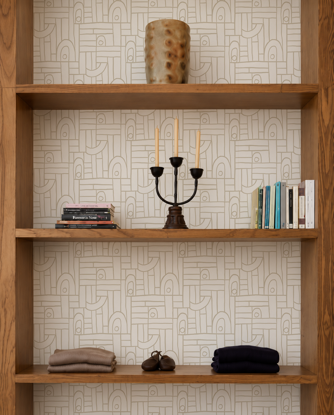 Deco Tile Contact Paper, off-white and tan