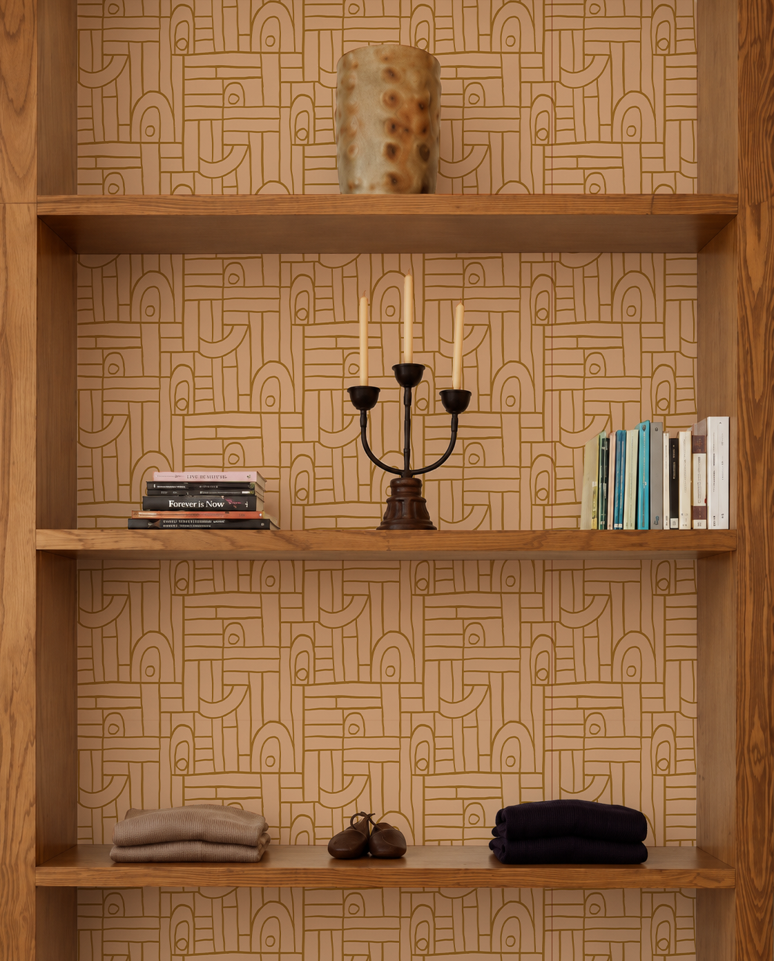 Deco Tile Contact Paper, peach and mustard