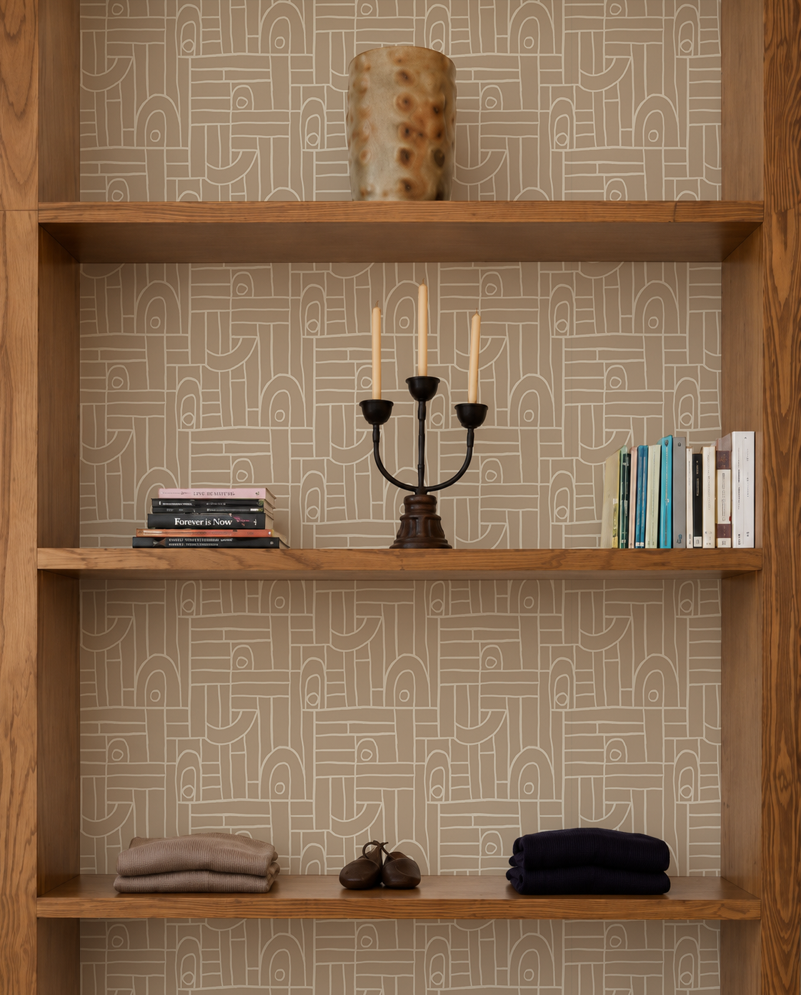 Deco Tile Contact Paper, tan and white
