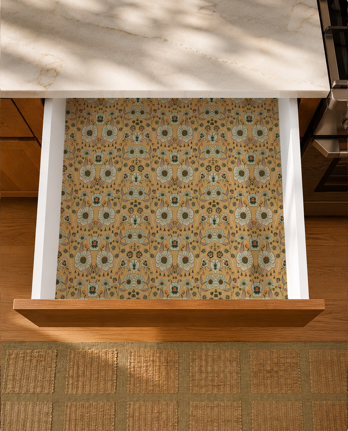 Meadow Bloom Contact Paper, butter yellow