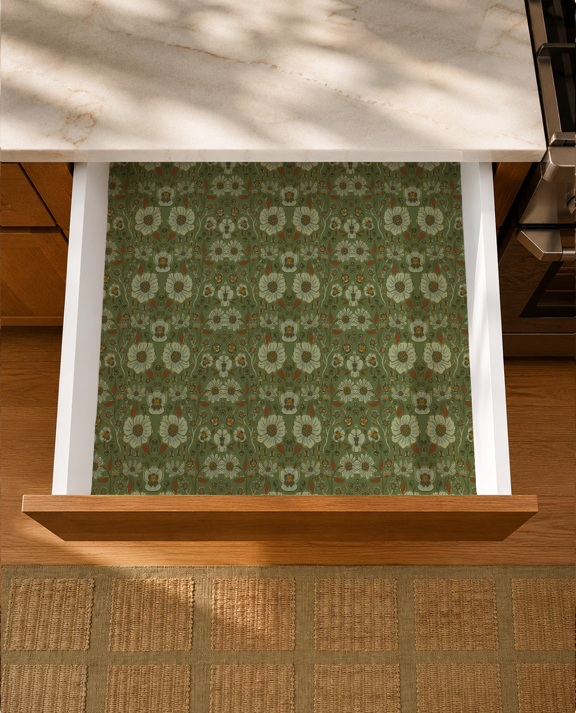 Meadow Bloom Contact Paper, green