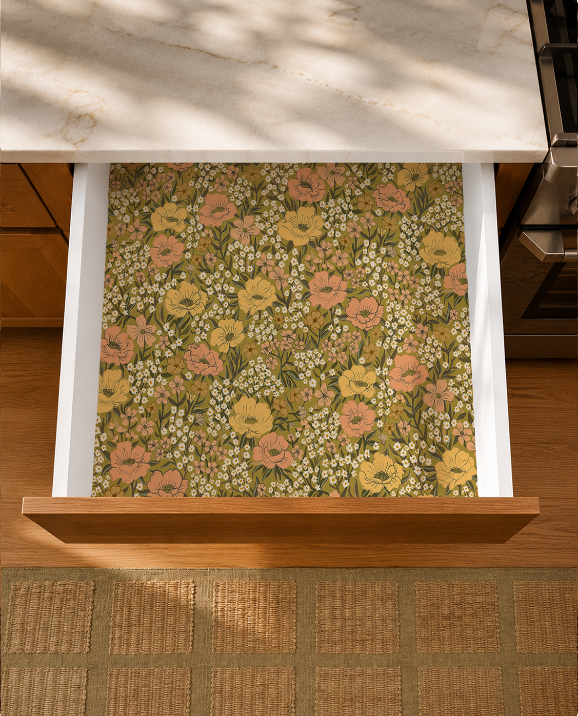 Wildflower Meadow Contact Paper, chartreuse