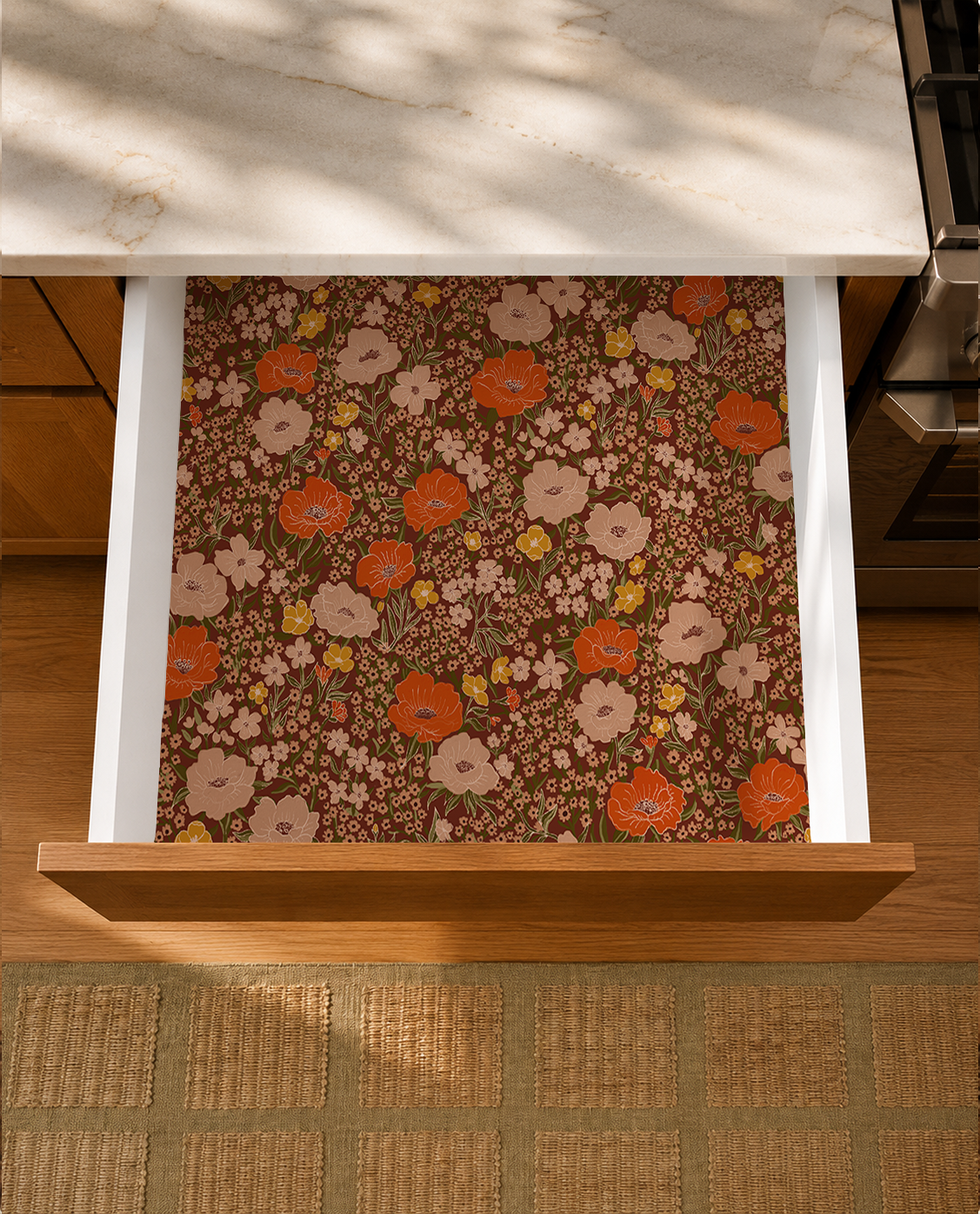 Wildflower Meadow Contact Paper, dark siena