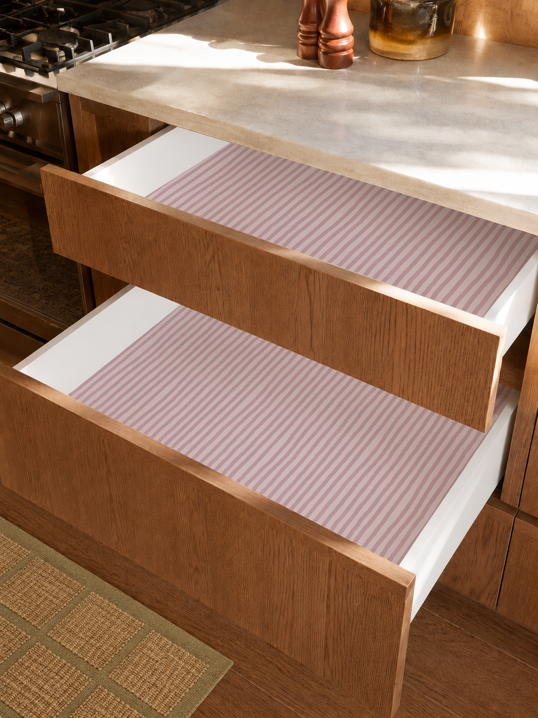 Dolce Stripe Contact Paper, primrose pink