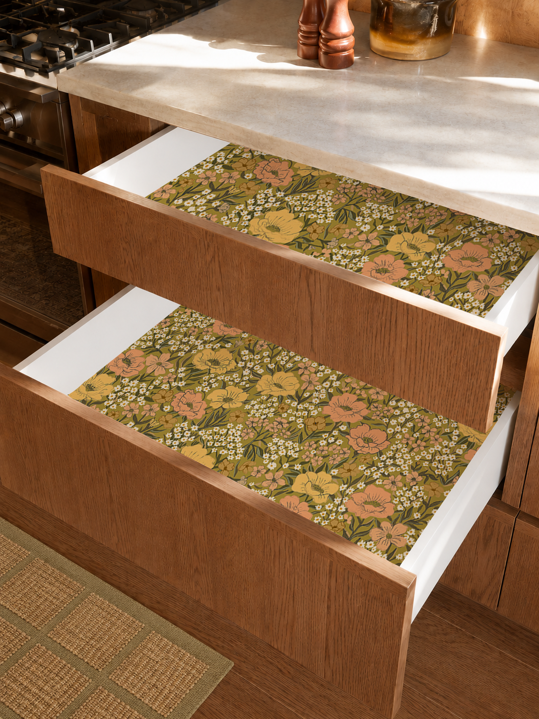 Wildflower Meadow Contact Paper, chartreuse