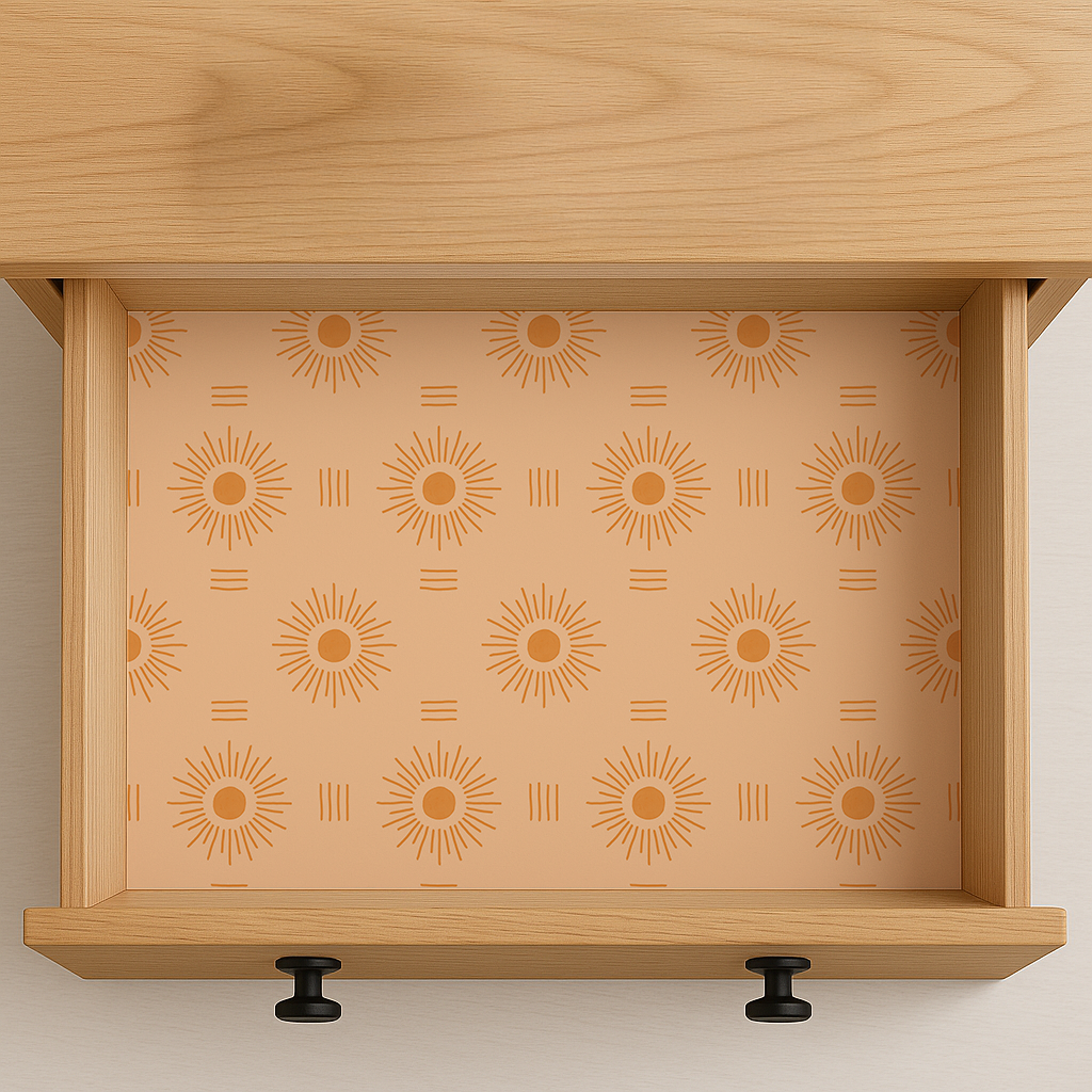 Sun Rays Contact Paper, peach and orange
