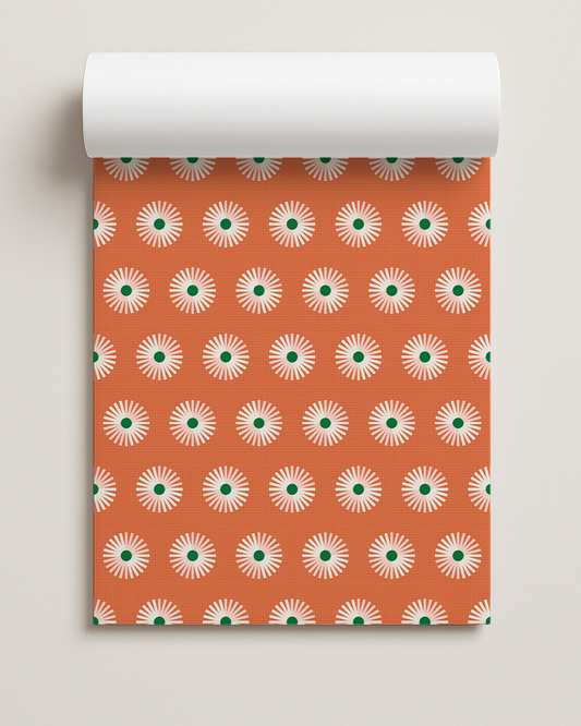 Daisy Gingham Contact Paper, burnt orange