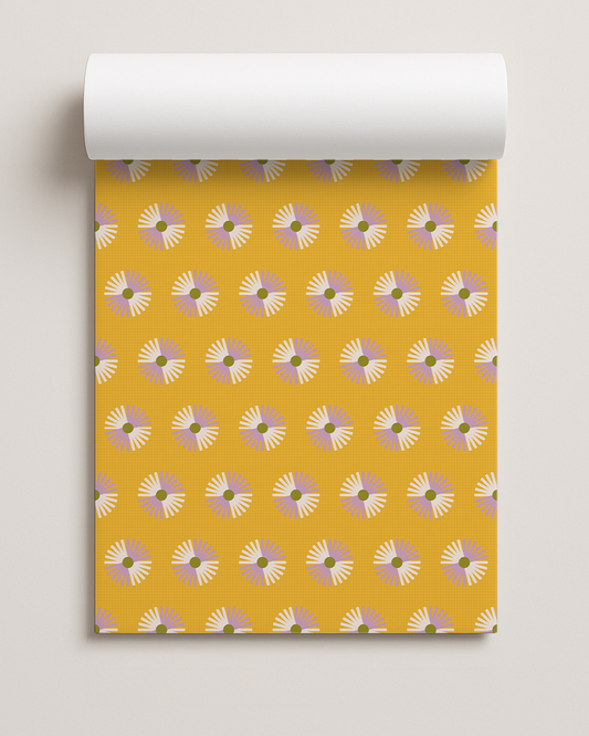 Daisy Gingham Contact Paper, mustard yellow