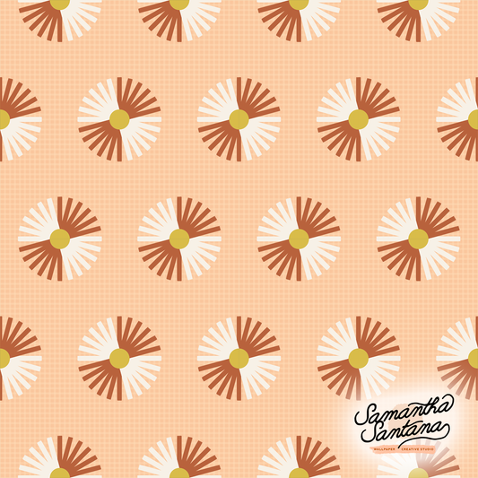 Daisy Gingham Contact Paper, peach