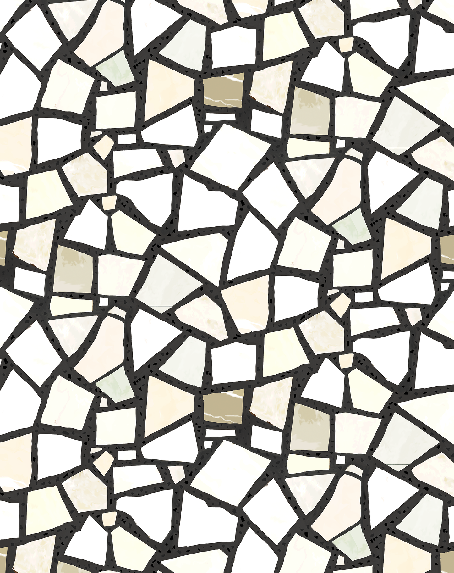 Dolce Terrazzo Wallpaper, black and white