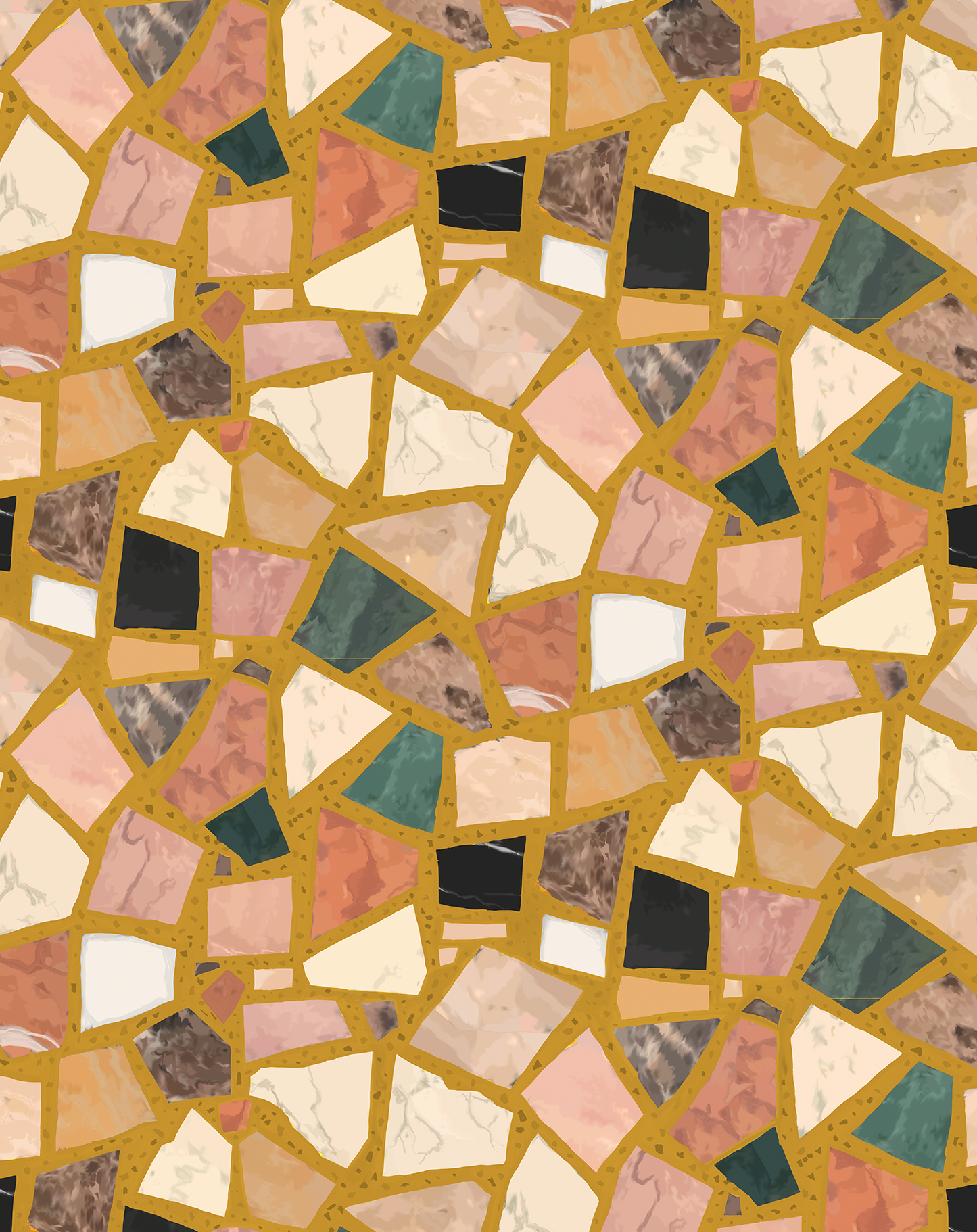 Dolce Terrazzo Wallpaper, mustard