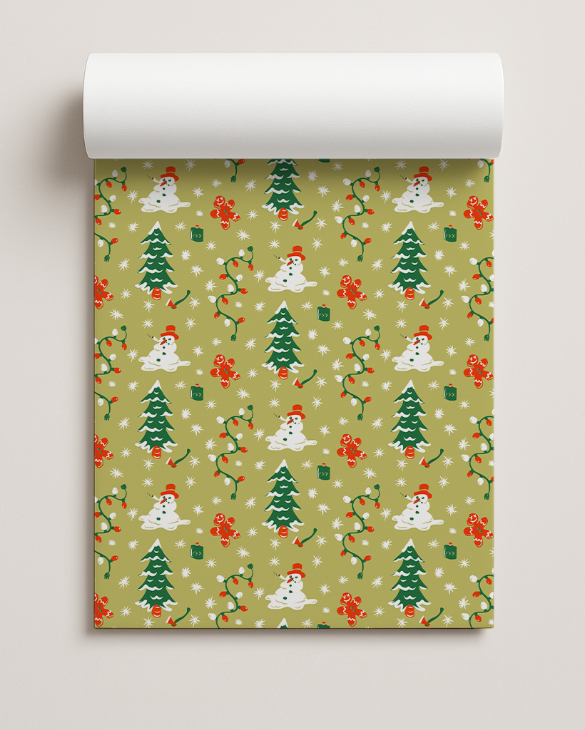 Holidaze Gift Wrap, chartreuse