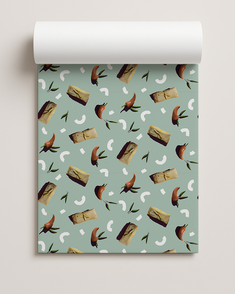 Tamale Party Gift Wrap, robin egg and orange