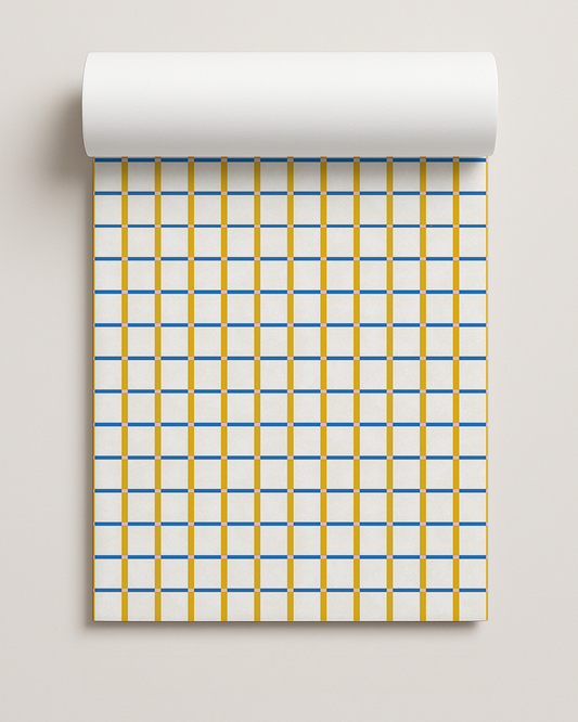 Ginnie Contact Paper, blue yellow and pink