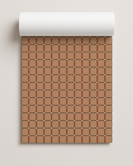 Ginnie Contact Paper, clay siena and brown
