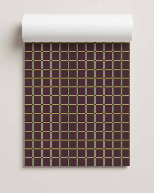 Ginnie Contact Paper, eggplant and sage