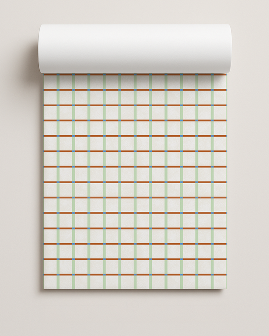 Ginnie Contact Paper, mint brown and blue