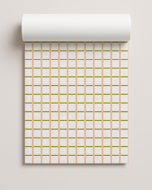 Ginnie Contact Paper, peach olive and neon yellow