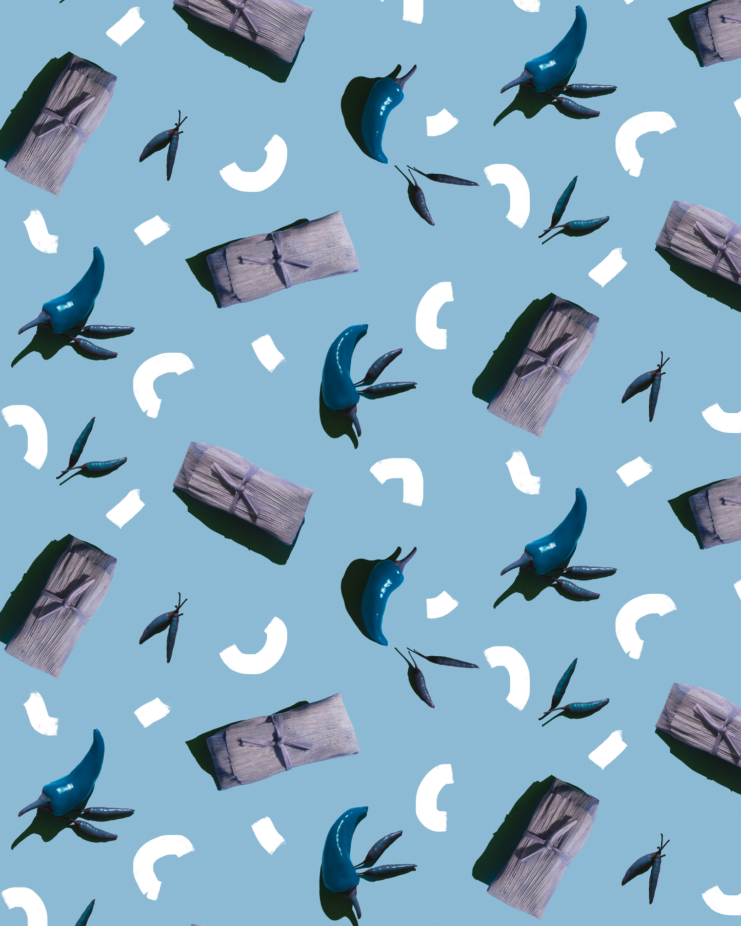 Tamale Party Wrapping Paper, Large Roll, blue