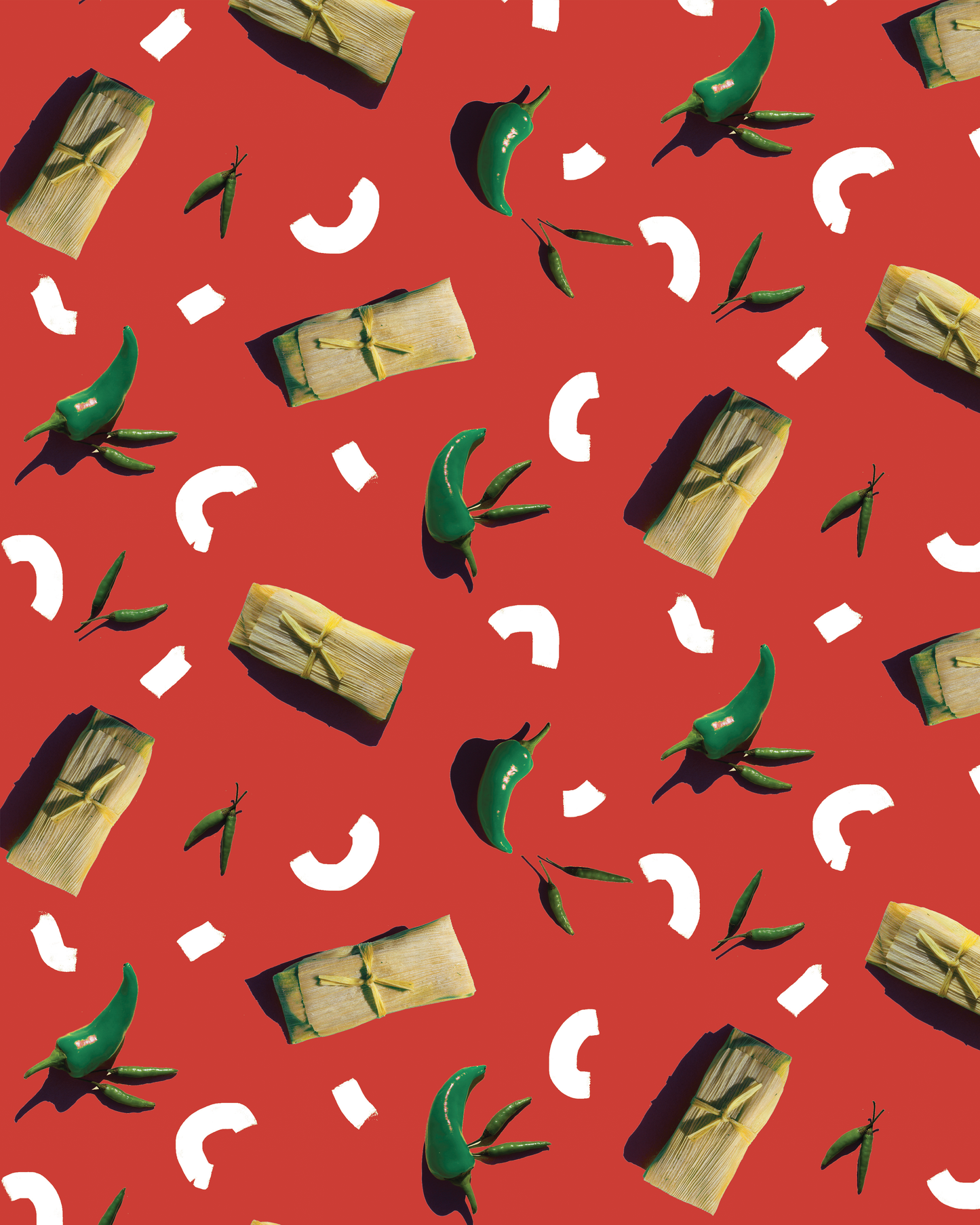 Tamale Party Wrapping Paper, Large Roll, red
